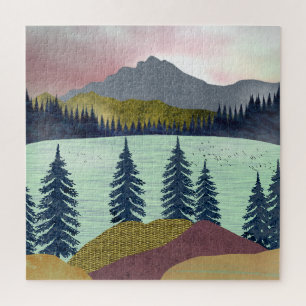 Rote Seenlandschaft