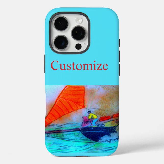 Rote Segel Schoner Fall iPhone 16 Pro Hülle (Rückseite)