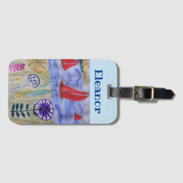 Rote Segel und Blume Gepäckanhänger