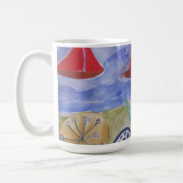 Rote Segel und Blume Kaffeetasse