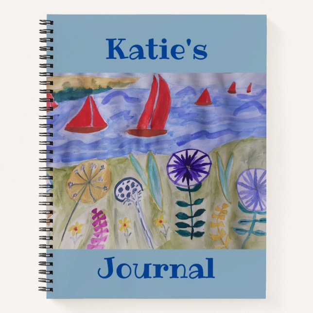 Rote Segel und Blume Notizbuch (Vorderseite)