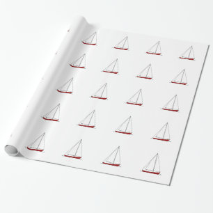Rote Segelboote Geschenkpapier