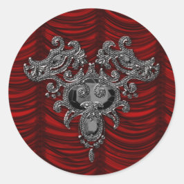 Rote Seide Gothic Wedding Runder Aufkleber