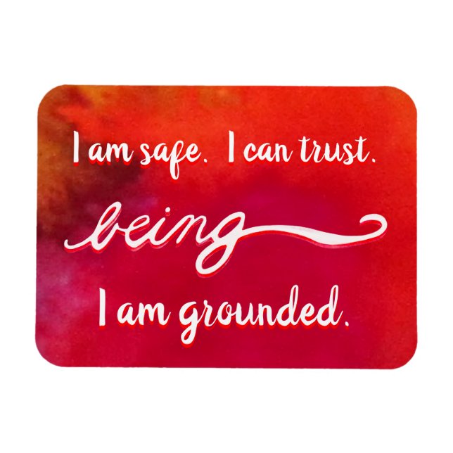 Rote "Sein" Root Chakra Awareness Words Magnete (Horizontal)