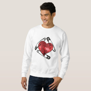 Rote Sequenzen Sicherheit Button Herren Sweatshirt