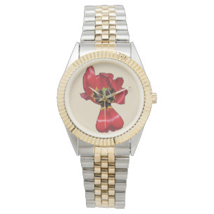 Rote Sharon-Tulpe Armbanduhr