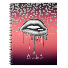 Rote Shiny Foil Confetty, Diamond Metallic Drippin Notizblock