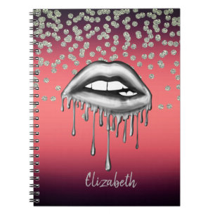 Rote Shiny Foil Confetty, Diamond Metallic Drippin Notizblock