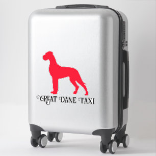 Rote Show Standing Great Dane Silhouette Vinyl Auf Aufkleber