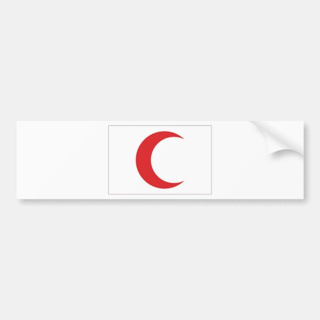 Rote sichelförmige Flagge Autoaufkleber (Vorne)