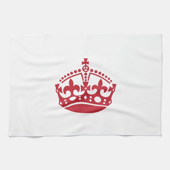 Rote Siegeskrone Bleib ruhig Geschirrtuch (Horizontal)