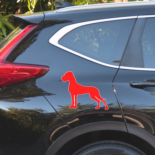 Rote Silhouette Autosticker Großer Dane Sticker (Auto Seite)