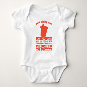 Rote Sippy Schale Baby Strampler