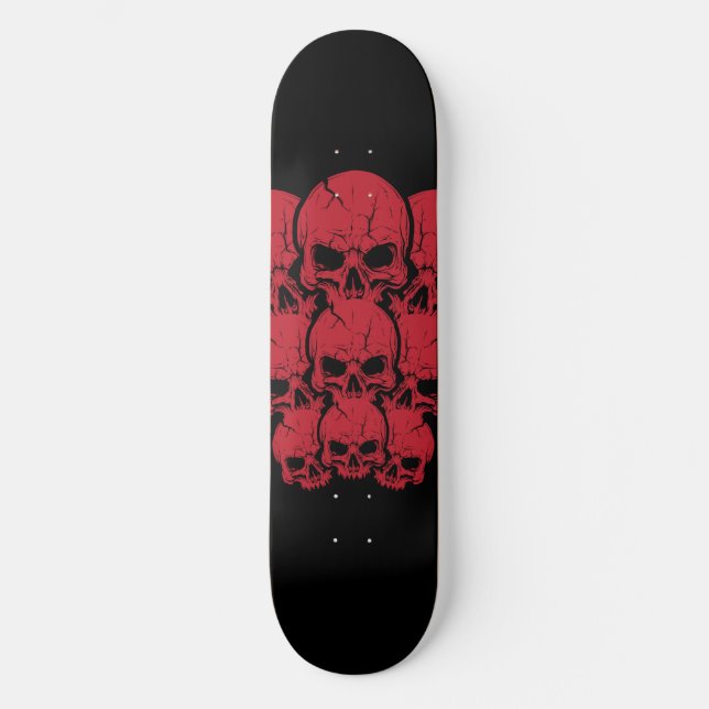 Rote Skulls Skateboard (Vorderseite)