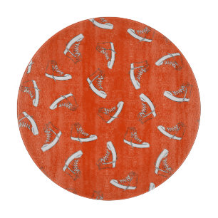 Rote Sneakers: Vintage Nahtlose Printwerbung Schneidebrett