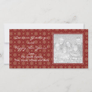 Rote Snowflake Holiday Foto Cards Feiertagskarte