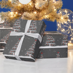 Rote Socken und Baseball-Schmuck an einem Baum Geschenkpapier