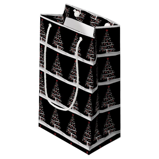 Rote Socken und Baseball Weihnachtsbaum Kleine Geschenktüte (Vorderseite Schrägansicht)