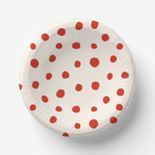 Rote Sommer Punkte Pappteller (Vorderseite)