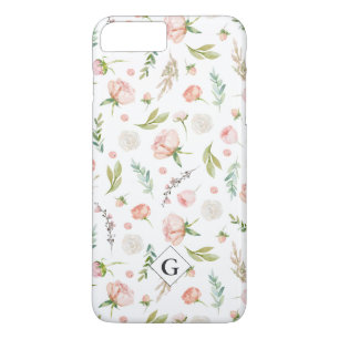 Röte Sommerblumenmuster   Monogramm Case-Mate iPhone Hülle