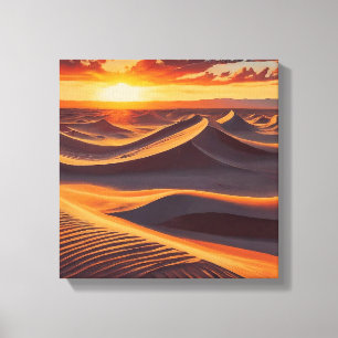 Rote Sonne in dessert Leinwand Poster