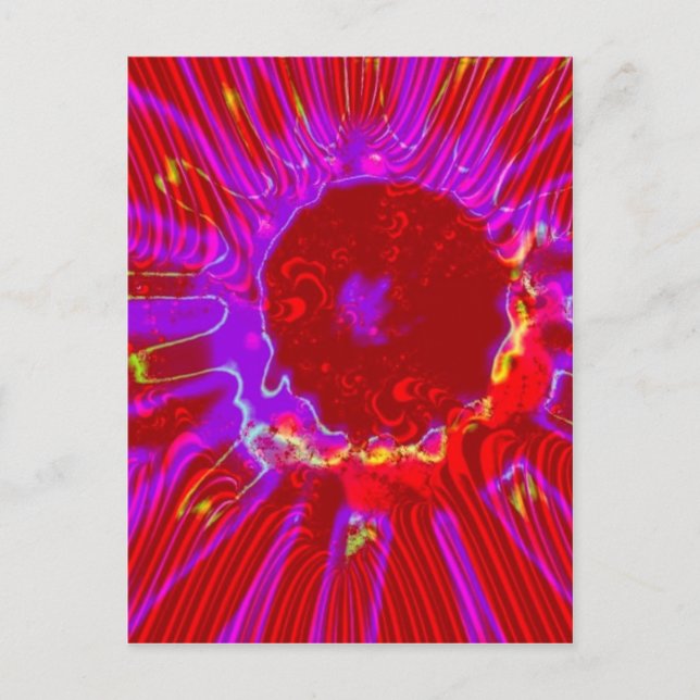 rote Sonne Postkarte (Vorderseite)