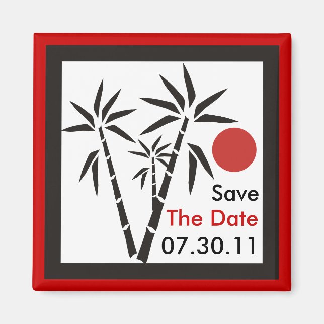 Rote Sonne Save The Date Magnete Magnet (Vorne)