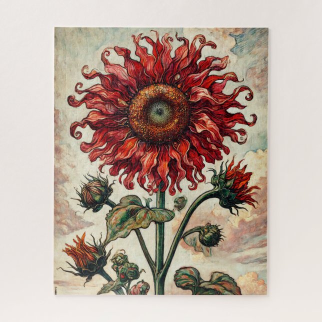Rote Sonnenblume 500 Stück Puzzle (Vertikal)
