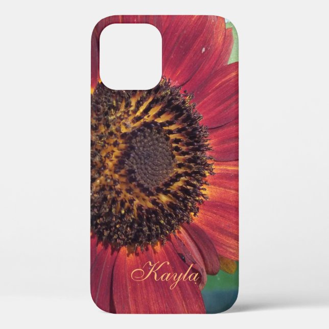 Rote Sonnenblumen *personalize* Case-Mate iPhone Hülle (Rückseite)