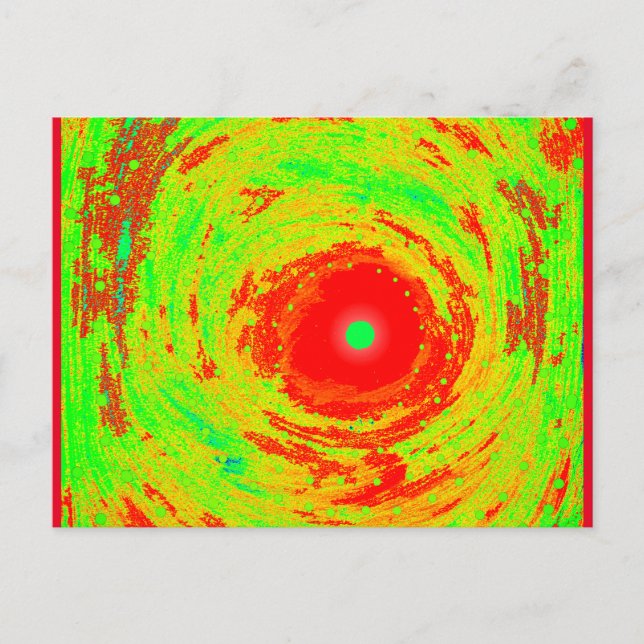 Rote Sonnenkunst Postkarte (Vorderseite)