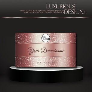 Rote Sparkle-Glitzer-Logo und Initialen der elegan Visitenkarte