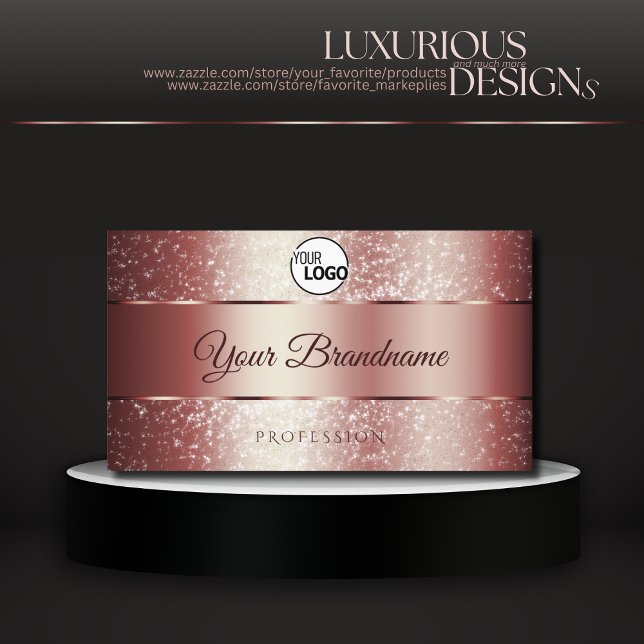 Rote Sparkle-Glitzer-Logo und Initialen der elegan Visitenkarte (Von Creator hochgeladen)