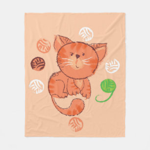 Rote Spielzeugkatze, nahtlos Fleecedecke