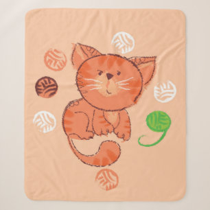 Rote Spielzeugkatze, nahtlos Sherpadecke