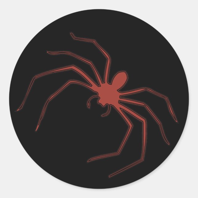 Rote Spinne Runder Aufkleber (Vorderseite)