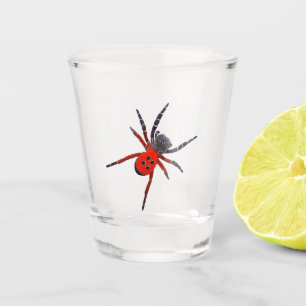 Rote Spinne Schnapsglas