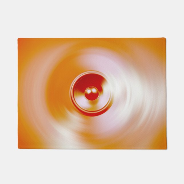 Rote Spinnmusik-Lautsprecher Fußmatte (Vorderseite)