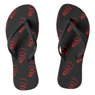 Rote Spirale Welt Formen Muster Flip Flops
