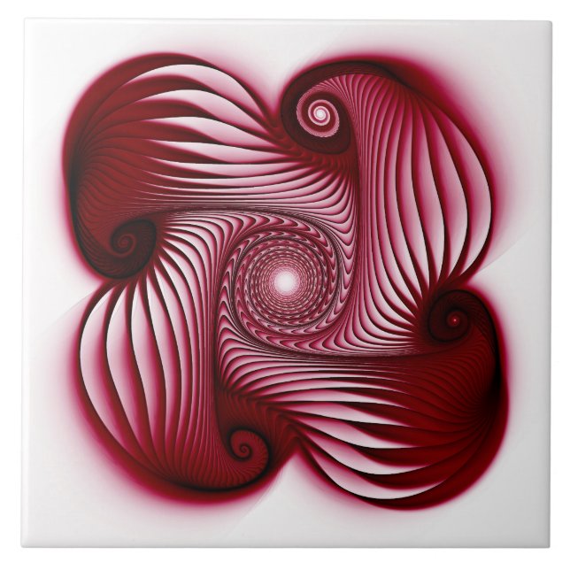 Rote Spiralform Fliese (Vorderseite)