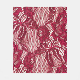 Rote Spitze: elastischer Jacquardtextil. Fleecedecke