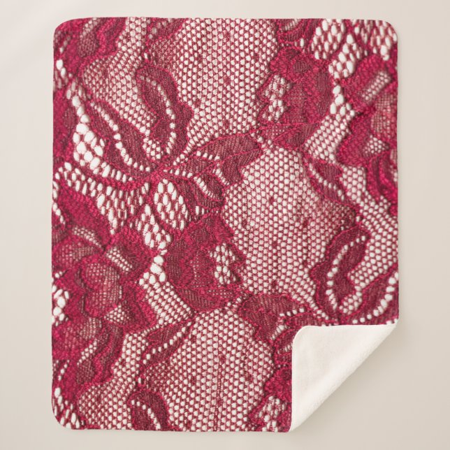 Rote Spitze: elastischer Jacquardtextil. Sherpadecke (Vorderseite)