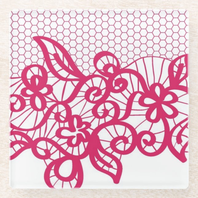 Rote Spitze Glasuntersetzer (Vorderseite)