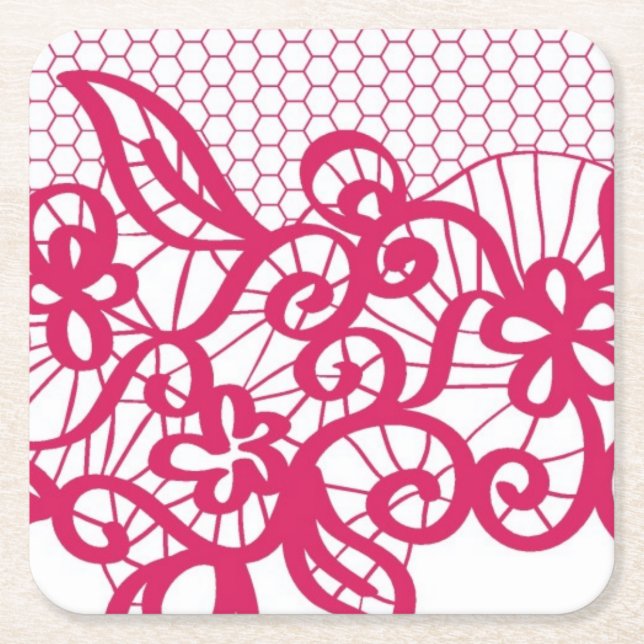 Rote Spitze Rechteckiger Pappuntersetzer (Vorderseite)