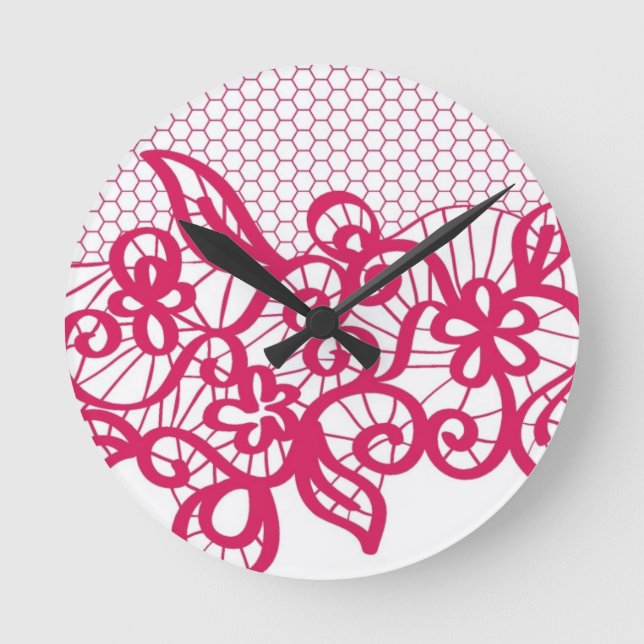 Rote Spitze Runde Wanduhr (Vorderseite)