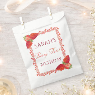 Rote Spitzen-Beere Erster Geburtstag Geschenktütchen