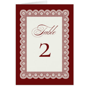 Rote Spitzen-Hochzeitstisch-Nummer – Elegant Festl