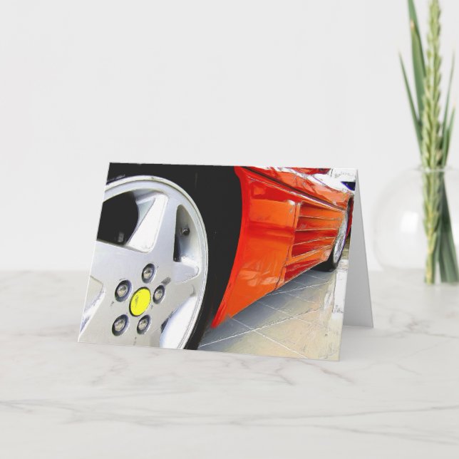 Rote Sport-Autogrußkarte Karte (Vorderseite)