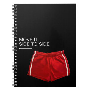 Rote Sportshorts mit seitlicher Bewegung Notizblock