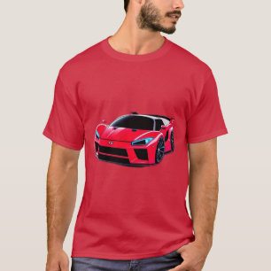 Rote Sportwagenillustration mit modernem Design T-Shirt
