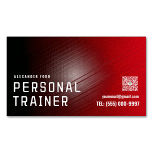 Rote städtische Textur Personal Trainer Visitenkar Magnetische Visitenkarte